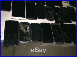 Lot of 43 smartphones-cdma & gsm-untested for parts-free shipping
