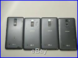 Lot of 4 LG Stylo 2 VS835 Verizon + GSM Unlocked Smartphones As-Is