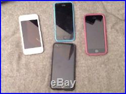 Lot of 4 LOCKED iPhones Models SE, 5C, 5S and 6