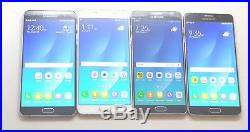 Lot of 4 Samsung Galaxy Note 5 SM-N920P Sprint Smartphones AS-IS