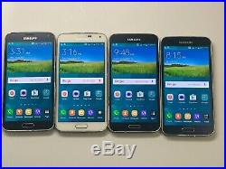 Lot of 4 Samsung Galaxy S5 SM-G900A 16GB AT&T Smartphones AS-IS GSM C stock