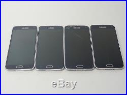 Lot of 4 Samsung Galaxy S5 Smartphones 1 Verizon Unlocked & 3 T-Mobile AS-IS GSM