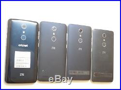 Lot of 4 ZTE 32GB Smartphones 3 Z Max Pro & 1 Blade X Max 3 GSM Unlocked AS-IS