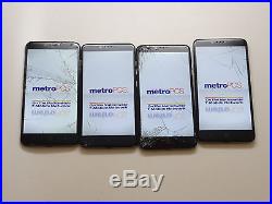 Lot of 4 ZTE ZMax Pro Z981 Metro PCS 32GB Smartphones Power On Good LCD AS-IS
