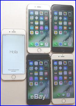Lot of 5 Apple iPhone 6 A1549 AT&T 16GB Smartphones All Power On AS-IS GSM