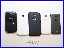 Lot of 5 GSM Unlocked Smartphones 3 Samsung 3 Dual Sims All Power On AS-IS
