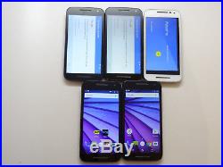 Lot of 5 Motorola Moto G 3rd Generation XT1540 GSM Unlocked Smartphones AS-IS