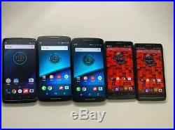 Lot of 5 Motorola Verizon + GSM Unlocked Smartphones (mixed models) As-Is