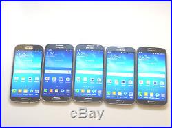 Lot of 5 Samsung Galaxy S4 Smartphones 3 AT&T 1 Verizon 1 T-Mobile AS-IS GSM