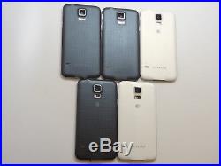 Lot of 5 Samsung Galaxy S5 SM-G900A 16GB AT&T Smartphones AS-IS GSM Parts