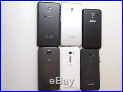 Lot of 6 GSM Smartphones Mixed Brands & Models 3 Metro PCS & 2 AT&T AS-IS