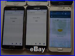Lot of 6 Samsung Galaxy S5 GSM Unlocked Smartphones 2 Verizon Unlocked AS-IS