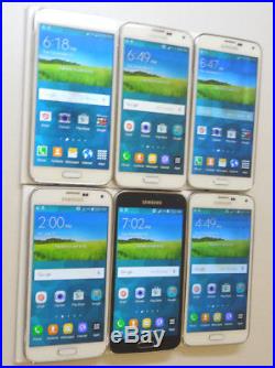 Lot of 6 Samsung Galaxy S5 SM-G900T T-Mobile & GSM Unlocked Smartphones AS-IS