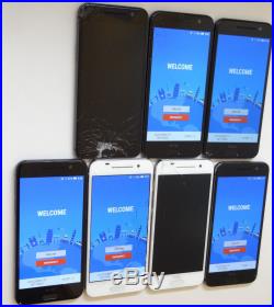 Lot of 7 HTC One A9 2PQ93 Sprint Smartphones Power On Good Charger Port AS-IS