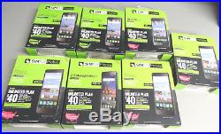 Lot of 7 New Simple Mobile Smartphones In Retail Boxes 3 Huawei Sensa LTE