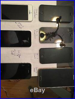 Lot of 7 cell phones (AT&T) iPhone and Samsung