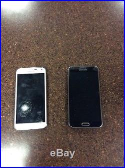 Lot of Two Samsung Galaxy S5 phones FOR PARTS AS IS