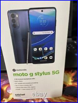 NEW! Motorola Moto G Stylus 5G 128GB 50MP STEEL Blue (CRICKET ONLY)NEW