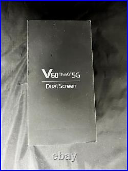 NEW, SEALED LG V60 ThinQ 5G V600AMAATTCB 128GB AT&T Classy Blue WITH DUAL SCREEN