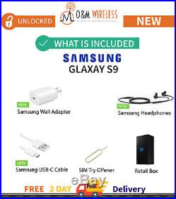 NEW Samsung GALAXY S9 64GB (SM-G960U1, Factory Unlocked GSM+CDMA) All colors