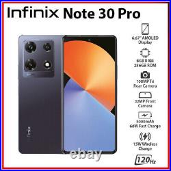 (New&Unlocked) Infinix Note 30 Pro 8GB+256GB BLACK Dual SIM Android Cell Phone