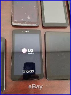 Tablets Lot Of 9 Various Brands / Carriers