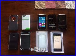 Used cell phones two I-Phone 5-S, one Motorolla, two Nokia Windows Phones